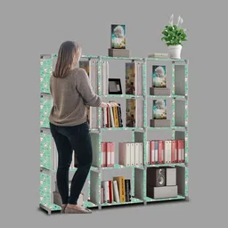 mezire Compact 15-Tier Book Organizer/Shoe/Chappal/Book/Clothes Rack with Plastic Joint Metal Open Book Shelf image 4