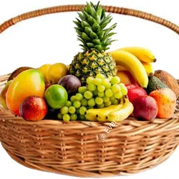 vmd OVEL 12" BROWN BASKET WITH HANDLE FOR FRUIT STORAGE , HEMPAR , GIFT ( SET OF 2) Bamboo Fruit & Vegetable Basket image 2