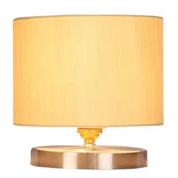 Devansh Off-White Steel Table Lamp With Cotton Shade image 3