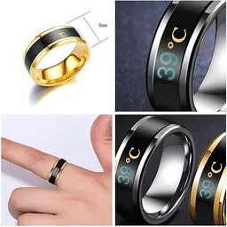 KARISHMA KREATIONS Unisex Set Of 3 Gold-Plated & Silver Plated Stainless Steel Rings image 5