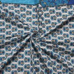 UNIQCHOICE Blue & White Ethnic Motifs Cotton 120 TC Single Bedsheet with 1 Pillow Cover image 5