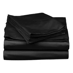 Stoa Paris Date Night Collection Black 300TC King Bedsheet with 2 Pillow Covers image 2
