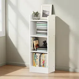 kvs furniture Modern Compact Wooden Bookshelf – 3 Tier Ladder Shelf for Home & Office Decor Engineered Wood Open Book Shelf image 3