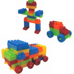 kiddovate Building Blocks Smart Activityor Kids 200+pcs(52 Pieces + 8 Tyres)-picture-36