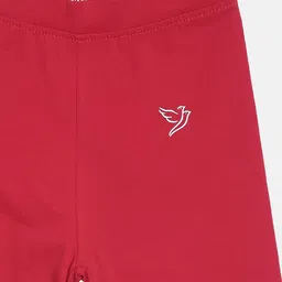 TWIN BIRDS Girls Pack Of 2 Solid Pure Cotton Three Fourth-Length Leggings image 2