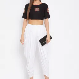 Clora Creation Women Pack Of 2 Maroon & White Solid Dhoti Salwars image 5