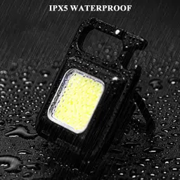 rjenterprise Mini COB LED Keychain Light Compact Keychain Torch with USB Cable 3 hrs Bulb Emergency Light image 3