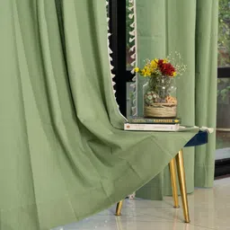 213 cm (7 ft) Cotton Room Darkening Door Curtain Single Curtain-image-2