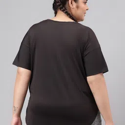 MKH Plus Size Typography Printed Relaxed Fit Dri-FIT Sports T-shirt image 2