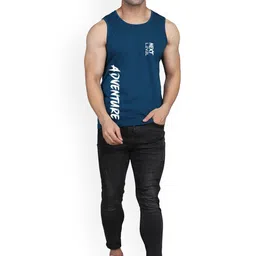 SLOWLORIS Pack Of 2 Printed Gym Innerwear Vests SL26 (BLACK KEEP) (PEACOCK ADV) image 3