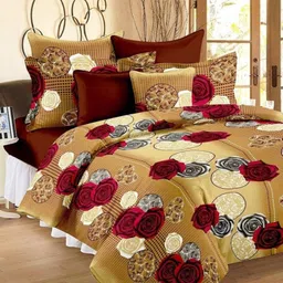 home garage Microfiber Double Flat 144 TC Floral Bedsheet-picture-28