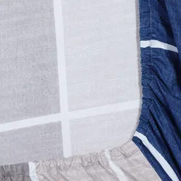 Arrabi Blue Geometric 300 TC Single Bedsheet with 1 Pillow Covers image 4