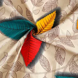 Home Sizzler Cream-Coloured & Red Floral 144 TC Single Bedsheet with 1 Pillow Covers image 4