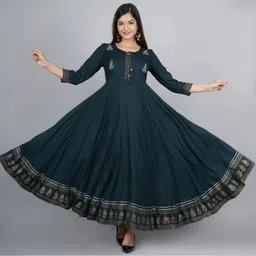 deepcreek Embroidered Viscose Rayon Stitched Anarkali Gown-picture-26