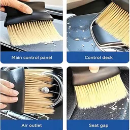 huenterprise Car Interior Cleaning Brush Combo | 2 Pcs Pack | AC Vent Brush Wet and Dry Duster image 4