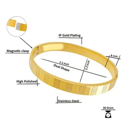 Saizen Unisex Gold-Toned Gold-Plated Bangle-Style Bracelet image 2
