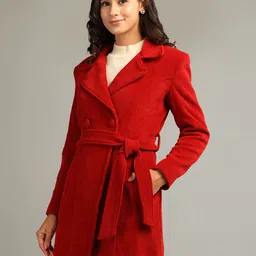 honnete 100 % Polyester Solid Coat For Women image 3