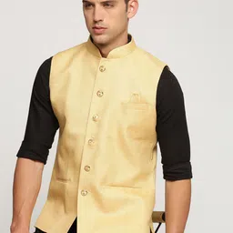 SHOWOFF Slim Fit Mandarin Collar Nehru Jacket-picture-6