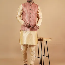 Wintage Printed Cotton Silk Nehru Jacket image 2