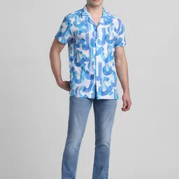Jack & Jones Abstract Printed Cuban Collar Pure Cotton Casual Shirt image 5
