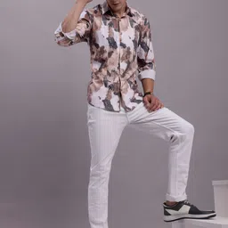 JAINISH Classic Abstract Printed Cotton Casual Shirt image 3