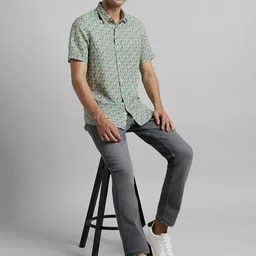 SIMON CARTER LONDON Slim Fit Floral Printed Spread Collar Long Sleeves Casual Shirt image 5