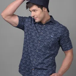 Crimsoune Club Classic Slim Fit Abstract Printed Opaque Cotton Casual Shirt image 3