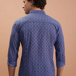 HIGHLANDER Spread Collar Slim Fit Geometric Printed Casual Shirt image 3