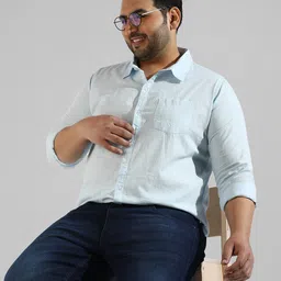 Instafab Plus Men Plus Size Classic Casual Cotton Shirt image 5