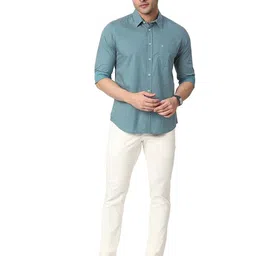 Basics Slim Fit Spread Collar Full Sleeves Cotton Shirt image 5