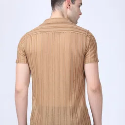 POE Smart Slim Fit Self Design Crotchet Casual Shirt image 5