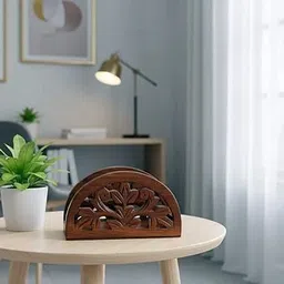 cleevora 1 Compartments Wooden Tissue Holder image 3