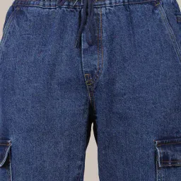 Shein Elasticated Drawstring Waist Panelled Cargo Jeans image 5