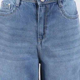 Shein High Rise Full Length Mid Wash Jeans image 5