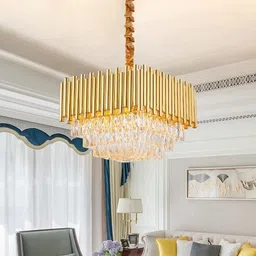 baslash Modern Crystal Square Gold_400mm Chandelier Pendant Ceiling Light Fixture Chandelier Ceiling Lamp image 2