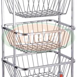 Stainless Steel Fruit Trolly Stainless Steel Fruit & Vegetable Basket-image-59