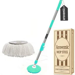 India Longest Stainless Steel and Plastic Mop Rod Stick Mops for Floor Cleaning1 Mop Head and Rod-image-70