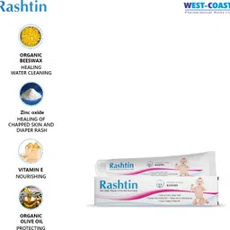 west coast Rashtin Diaper Rash Cream ( Zinc Oxide, Vitamin A, D & Aloe Vera Cream) image 4