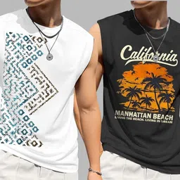 fastcolors Pack of 2 Men Vest image 1