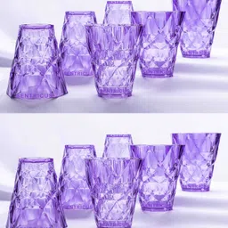 (Pack of 12) Plastic Water Juice Unbreakable Drinking (Purple,Plastic) Glass Set Water/Juice Glass-image-14