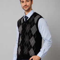 cantabil Men Printed V Neck Multicolor Sweater image 2