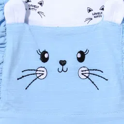 Moms Love Girls Printed Cotton Romper With T-Shirt With Hairband image 5
