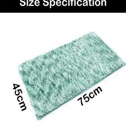 Aqua Solid Polyester 30x18 Inches Super Soft Bath Mat By Luxe Home International image 2
