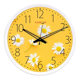 random White Plastic Sunflower Modern Wall Clock image 2