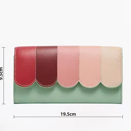 Chumbak Women Blue & Pink Colourblocked PU Envelope Wallet image 5
