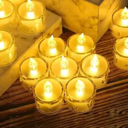 buc Flameless & Smokeless Transparent Acrylic Led Tea Light Candle Home Decoration Candle image 2