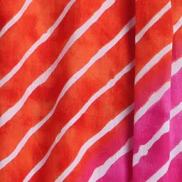 The Magic Wand Girls Striped Angrakha Gotta Patti Pure Cotton Kurta with Trousers image 5
