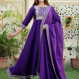 ELVISH JAIPUR Women Yoke Design Regular Sequinned Kurta with Trousers & With Dupatta image 5