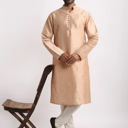 Streaks & Crosses Checked Mandarin Collar Kurta with Churidar image 5