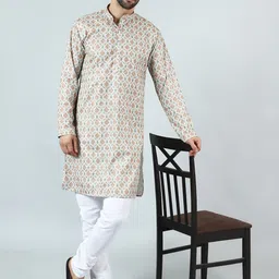 Wintage  Ethnic Motifs Printed Straight Kurta With Pyjamas image 5